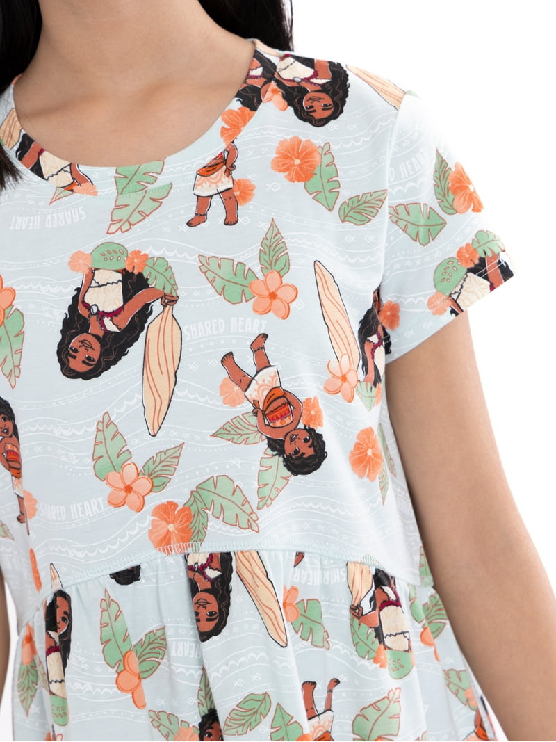 Moana Girls Dress - Short Sleeves, Cotton Blend, Sizes XS-L, Comfortable  Disney Outfit - Walmart.com