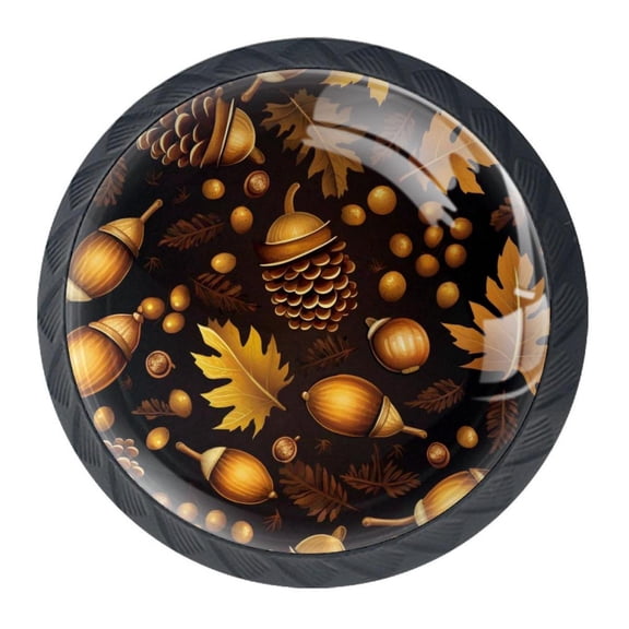 4 Pcs Acorns Knobs for Kitchen Cabinet Cupboard Dresser Bookcase Drawer Pulls Handles Round Home Decor