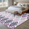 thumbnail image 5 of 5x7 Washable Area Rug, Vintage Floral Non-Slip Large Rectangle Rug for Living Room Bedroom, Black Purple Flower Pattern Country Gradient Indoor Floor Mat for Home Decor, 5 of 9