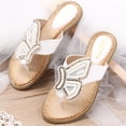 thumbnail image 2 of Anuirheih Rhinestone Pearl Decorated Women's Shoes Sandals Women Clearance(White), 2 of 3