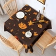 thumbnail image 2 of Glowing Halloween Icons Pattern Square Tablecloth,Waterproof Square Table Cover,Wipeable Spillproof Washable Table Cover for Home Kitchen Party Decor 42"X42"(107x107cm), 2 of 6