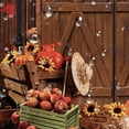 thumbnail image 5 of Fall Shower Curtain, Farmhouse Autumn Pumpkin Maple Leaf Decor Bath Curtains, Rustic Barn Door Western Bathroom Curtain Accessories with Hooks, 72x84IN, 5 of 6