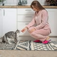 thumbnail image 3 of Beige Geometric Stripe Diamond Pattern Kitchen Rugs Sets Of 2,Anti Fatigue Kitchen Mat Rugs Non Slip Washable,Decorative Kitchen Floor Mats for Kitchen,Sink,Laundry,17"x30"+17"x47", 3 of 7