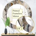 thumbnail image 4 of Designart 'Onyx Detail Composition' Mid-Century Mirror - Oval or Round Wall Mirror - 24x24, 4 of 4