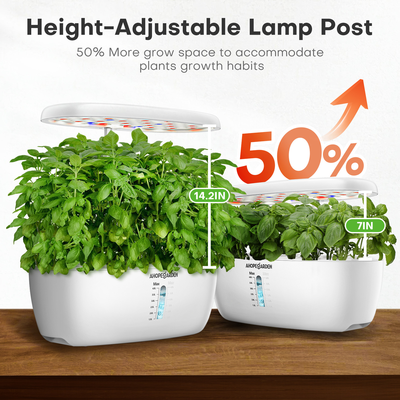 Ahopegarden Z239 Intelligent Planter 12- Hydroponic Planting Kit LED Grow light Planter Germination Machine with Self Circulation Soilless Gardening Set(White)