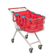 Handy Sandy Reusable Repeat Shopping Universal Cart Bags & Grocery Organizer (Red)