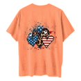 thumbnail image 4 of Fiudx Ofertas Flash Artículos En Oferta Camiseta de Manga Corta con Cuello Redondo y Estampado Informal En La Parte Delantera y Trasera Del Día de La Independencia para Mujer, 4 of 5