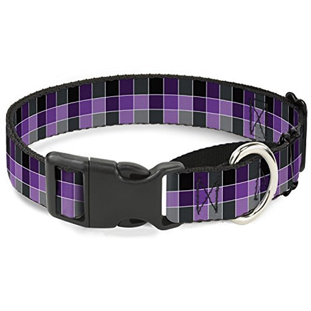 Buckle-Down Checker Mosaic Purple Martingale Dog Collar