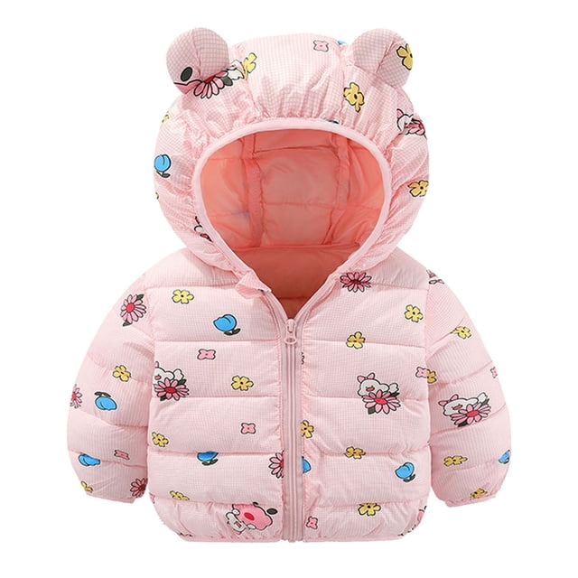 Gibobby Grandes NiñosNiños Bebé Unisex Impresión Primavera Invierno Lindo Abrigo Con Capucha Chaqueta Acolchada Outwear Ropa(PK2, 5-6 Años)