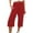 Watermelon Red, variant on Outfmvch Linen Pants Women Pull On Elastic Drawstring Elastic Waist Palazzo Pants Capris Drawstring with Pockets Cotton Linen Pants Baggy Capris for Women Yoga Capris with Pockets Beige S-2XL