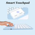 thumbnail image 4 of Pink Ultra-Slim Bluetooth Keyboard with Touchpad – Portable Wireless Keyboard for iPad, Tablets, Smartphones, Laptops, PC – Compatible with iOS, Android, Windows – Scissor Switch Keys, Long Battery, 4 of 7