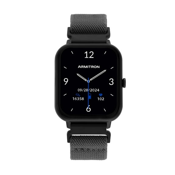 Armitron Eclipse Adult 45mm w/Voice Assistant & Backlight Smart Watch w/Charging Cable, Watch Band, Gray