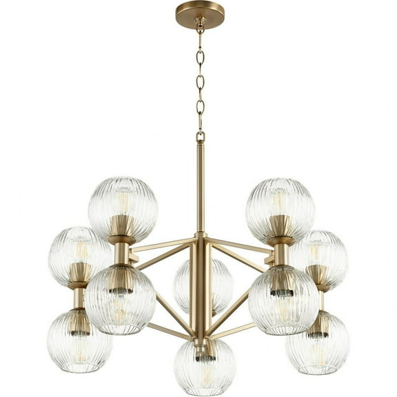 10962-Cyan lighting-Helios - 10 Light Chandelier - 28.5 Inches Wide by 13.5 Inches High-Aged Brass Finish    -Traditional Installation