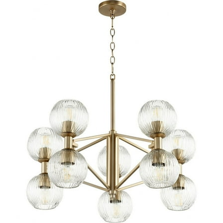 10962-Cyan lighting-Helios - 10 Light Chandelier - 28.5 Inches Wide by 13.5 Inches High-Aged Brass Finish -Traditional Installation