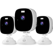 Rraycom 3PC WiFi Home Security Camera-2K HD Indoor Security Camera, Window Camera with Playback, AI Motion Detection, Color Night Vision, 2-Way Audio, Cloud&SD, Compatible with Alexa&Google Assistant