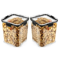 4 Pcs Airtight Food Storage Containers, Clear Meal Prep Containers, Rubbermaid Brilliance Look Clear Jars, 6 Cup (1.5 L) Assorted Colors. 4 sides Clip Lock