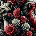thumbnail image 5 of Orinice Lions Roses Sparkles Bathroom Decor Set with Hooks, Luxurious Graphic Print Polyester Fabric Shower Curtain for Bathroom Decoration, 100% Polyester Washable, Multi-Size Colorful Design 60x72, 5 of 7