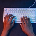 thumbnail image 6 of JLab Nightfall Wired Gaming Keyboard, RGB, Media Dial, Anti-Ghost, Full-Size, White, 6 of 9