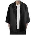 thumbnail image 6 of Siilsaa Shirts Men Men's Casual Shirt Short Sleeve Button Down Shirt(Black,5XL), 6 of 7
