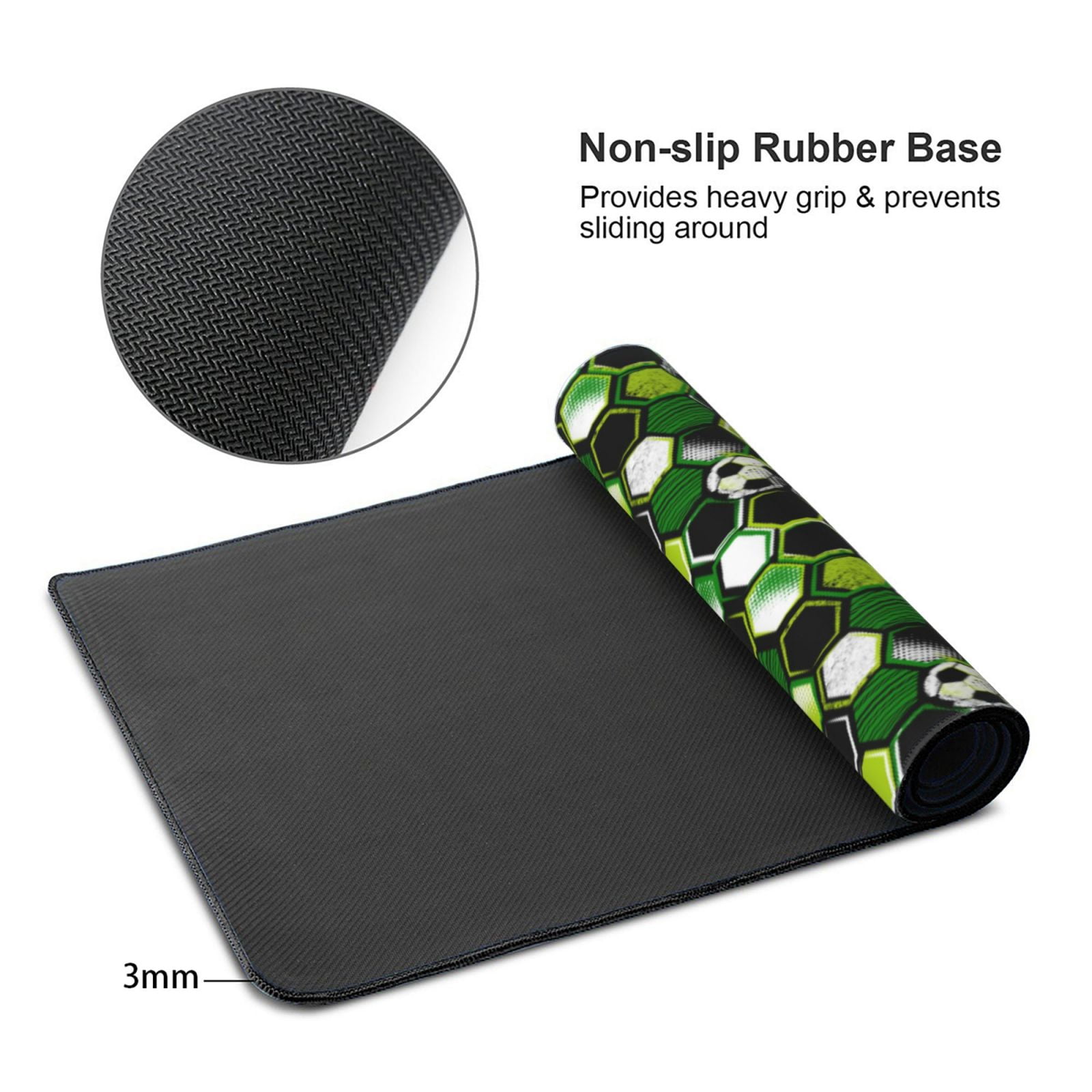 Xecao Soccer1 Print Large Mouse Pad, 16x35.5in Mousepad, Professional Non-Slip Rubber Base Big Mouse Pad, Mouse Pad for Gaming & Office Full Desk Mouse Pad