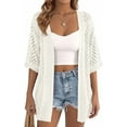 thumbnail image 3 of PRETTYGARDEN Summer Cardigan Sweaters for Women Lightweight Short Sleeve Knit Coverup Spring Beach Vacation Clothes, 3 of 10