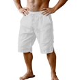 thumbnail image 7 of CQONEPT Mens Casual Shorts Cotton Athletic Workout Shorts Lounge Bermuda Drawstring Sweat Shorts with Pockets White L, 7 of 7