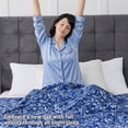 thumbnail image 4 of Teler Weighted Blanket for Adults 20 lbs, 48" x 72" Cooling Printed Heavy Blanket for Bed Sofa, Navy Blue, 4 of 7