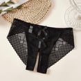 thumbnail image 2 of Yangnuo Womens Sexy Cutout Bow Soft Comfy Lace Underwear Brief Underwear French Thin Perspective Mesh Lace Underwear Cropping Hip Lifting Low Waist Underwear, 2 of 5