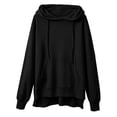 thumbnail image 5 of Paiwinds Women's Oversized Sweatshirts Cozy Hooded Long Sleeve Pullover with Drawstring and Front Pocket Casual Relaxed Fit Side Vent Tunic Tops, 5 of 6