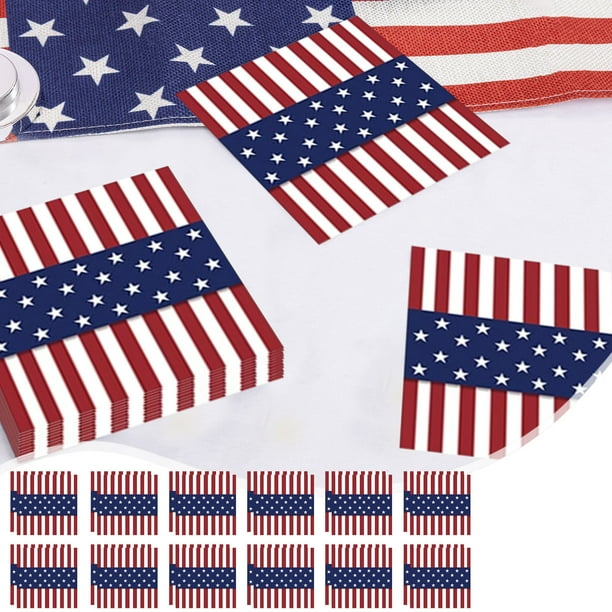 Artículos desechables para fiestas nacionalistas, decoraciones para fiestas en rojo, blanco y azul, conmemorativas del Día de la Independencia y el Monumento a los Veteranos.