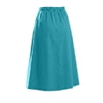 thumbnail image 4 of STETMN Women's Midi Skirt,Drawstring Waist, Button Trim, A-Line Cotton Linen Casual Skirt with Pockets, 4 of 8