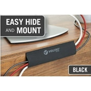 VELCRO Brand Cable Sleeve | Cord Management Mounts on Walls, Desk or Entertainment Center | Removable Adhesive is Damage Free | 8in Black, 2pk, 8in - 2Pk