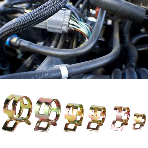 Hose Clamp, Easy Installation Widely Tubing Clamp, Fuel Line Clip, Stainless Steel for Water Pipes Hoses Silicone Hoses Automobile Fuel Pipes