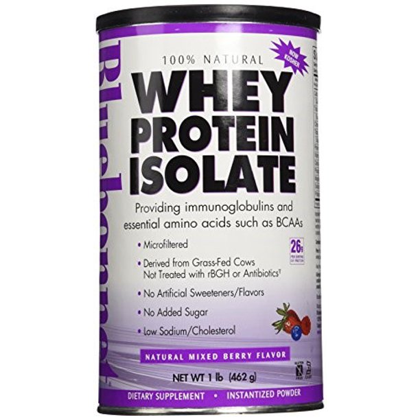 100 Natural Whey Protein Isolate Powder, Mixed Berry, 1