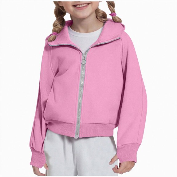 Splozh Toddler Sweatshirt Girls Hoodies Kids Hooded Sweatshirt Fall Trendy Tunic Tops Fall Winter Fleece Hoodie with Pockets,Pink,11-12 Years