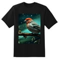 thumbnail image 2 of Plus Size Shirt for Women Black Tops for Women Short Sleeves Shirt for Women Red-Browed Bird 7 T Shirt Oversized Shirt for Women S, 2 of 5