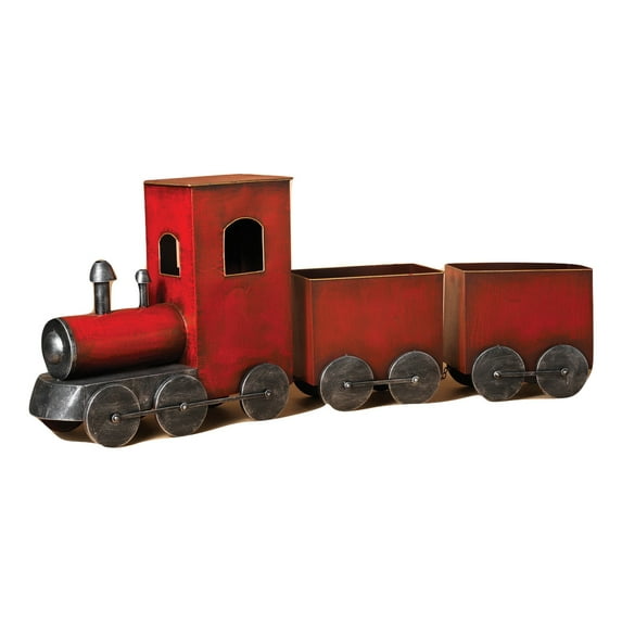 5' 5 Ft Antique Look Red Metal Work Holiday Christmas Tree Train Decoration