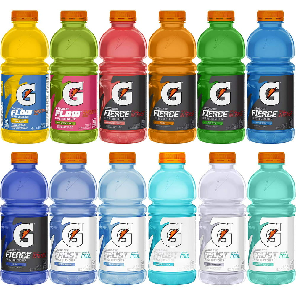 Gatorade Thirst Quencher Sports Drink Variety Pack, 20 oz Bottles, 12