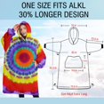 thumbnail image 4 of Oversized Wearable Blanket Hoodie,Rainbow Tie Dye Mandala Pattern Sherpa Blanket Hoodie with Super Pockets,Super Warm Fuzzy Pullover for Women & Men, 4 of 6