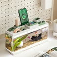 thumbnail image 3 of EastVita Aquarium de Table Transparent, Bac de Rangement en Acrylique avec Couvercle, Aquarium Intégré Silencieux avec Lumière, Compartiment de Rangement, 3 Interfaces Type-C, 3 of 8