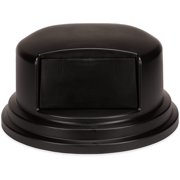 Carlisle Sanitary Maintenance B642224 44 & 55 gal Bronco Round Trash Can Dome Lid with Hinged Door - Black
