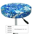 thumbnail image 4 of Goofa Vibrant Blue Floral Printed Stool Covers Round, Waterproof Round Bar Stool Covers Anti-Slip Round Bar Stool Seat Cover with Elastic Bands Durable-13 inch, 4 of 7