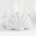 thumbnail image 2 of ABPETE Shell Pillow Accent Decorative Throw Pillows Seashell Shaped Soft Pillow Cushions Push Home Decor Pillows for Living Room Bedroom Couch Sofa(White,18 X 13 Inches), 2 of 11