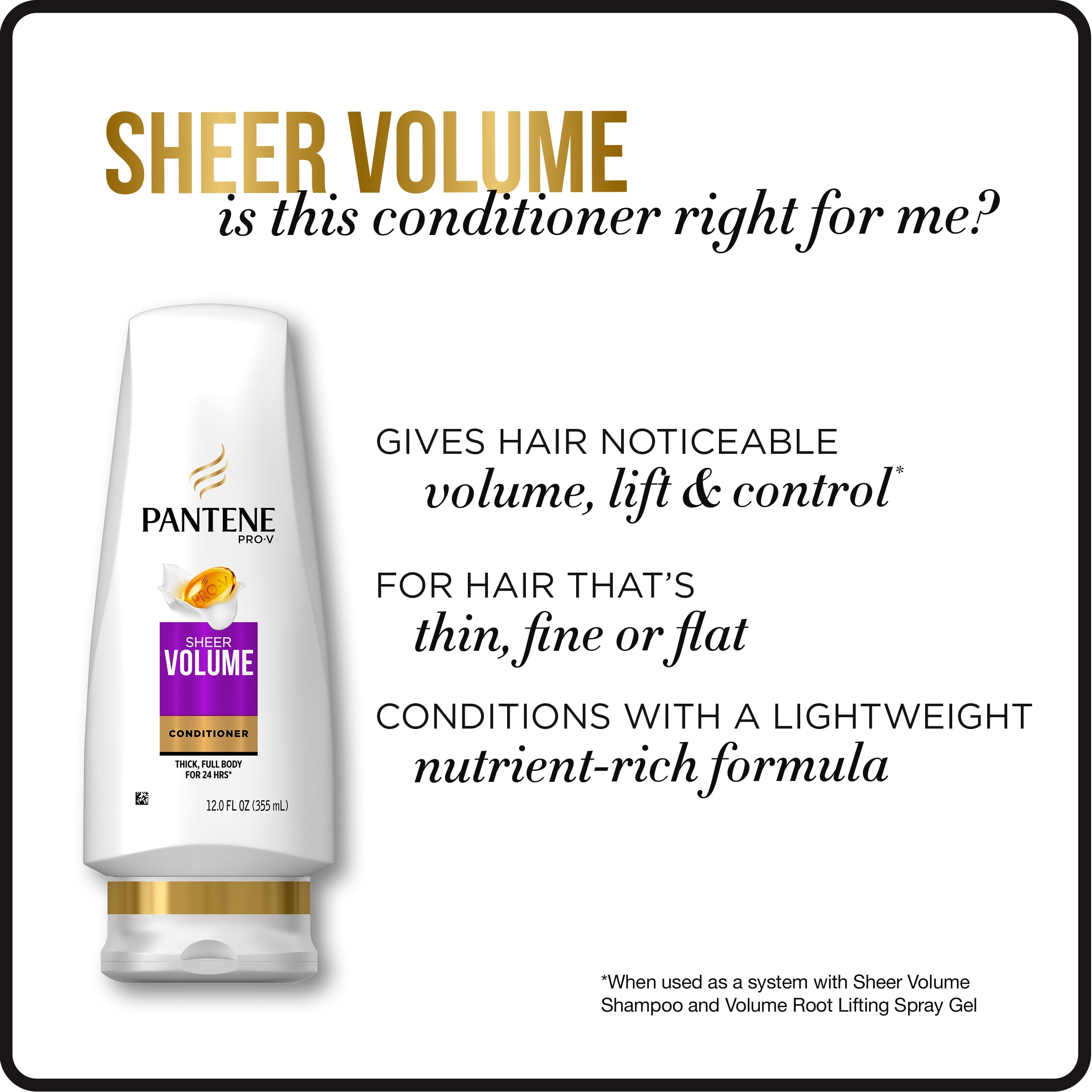 Pantene Pro-V Sheer Volume Conditioner, 24 fl oz