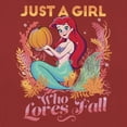 thumbnail image 2 of Women's Disney Ariel Just a Girl Who Loves Fall Graphic Tee Red Small, 2 of 4