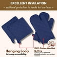 thumbnail image 2 of Native Fab Oven Mitts & Potholders Set, Heat Resistant, 100% Cotton, Quilted Design, Non-Slip Grip, Ideal for Baking, Cooking, BBQ, Kitchen Protection - Ink Blue, 2 of 6
