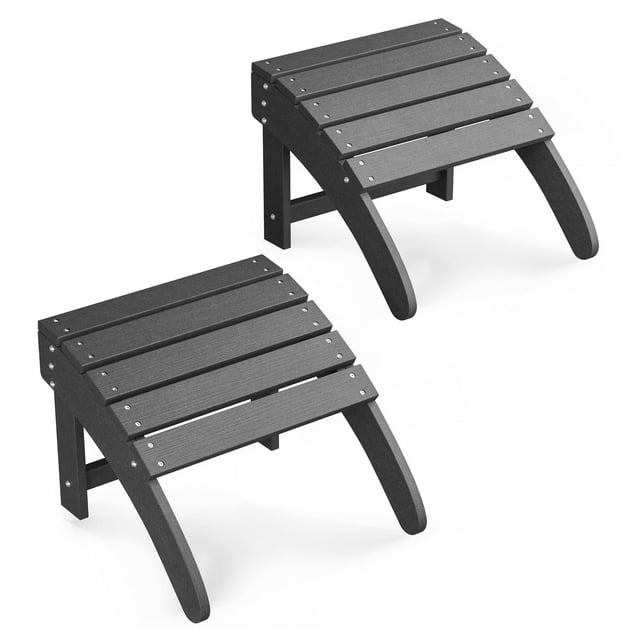 Weather-Resistant HDPE Adirondack Ottoman Footrest,Durable Resin Easy-Clean Sturdy Footrest for Porch Poolside Lawn Backyard