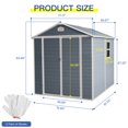 thumbnail image 2 of Alvantor 8 x 6 Ft Resin Storage Shed with Floor Plastic Garden Shed with Window and Lockable Door for Backyard, Garden, Patio Grey, 2 of 7