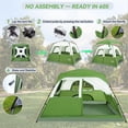 thumbnail image 5 of COBIZI 4-6-8 Person Family Camping Tent with Instant Pop-Up Setup, 10x9FT 210D Oxford Waterproof PU2000mm & Fire Resistant, Mesh Screen Windows, Wind Ropes and Stakes Included, Green, 5 of 7