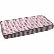 Bacati - Elephants Mini Elephants Quilted Top 100% Cotton Percale with Polyester Batting Diaper Changing Pad Cover, Pink/Gray